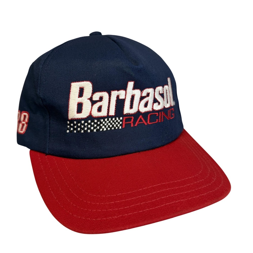 Barbasol‎ Racing Hat Cap Snap Back Mens One Size Blue Red NASCAR Racing